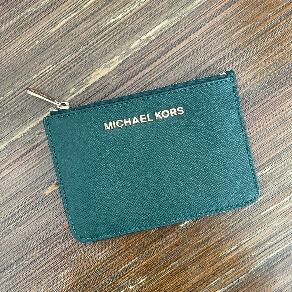 Green Michael kors card holder